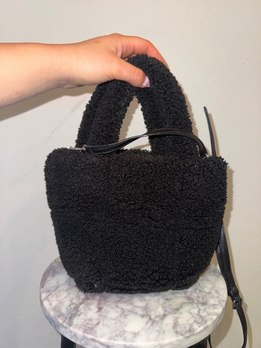 DKNY Poppy Mini Shearling Tote